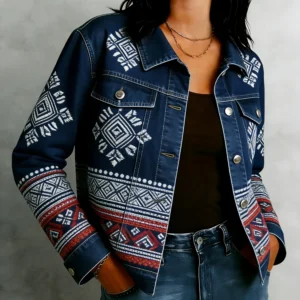 Cropped Geometric Jacket