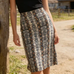 Boho Floral Print Elastic High-Waist A-Line Midi Skirt